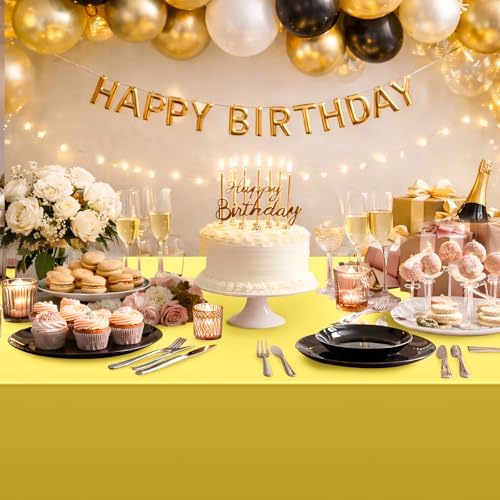 6 Pack Gold Plastic Tablecloth, Disposable Rectangle Table Covers, Holographic Metallic Foil Tablecloth Gold Party Supplies Decorations for Birthday Graduation Anniversary Bachelorette, 54x108Inch - Image 6
