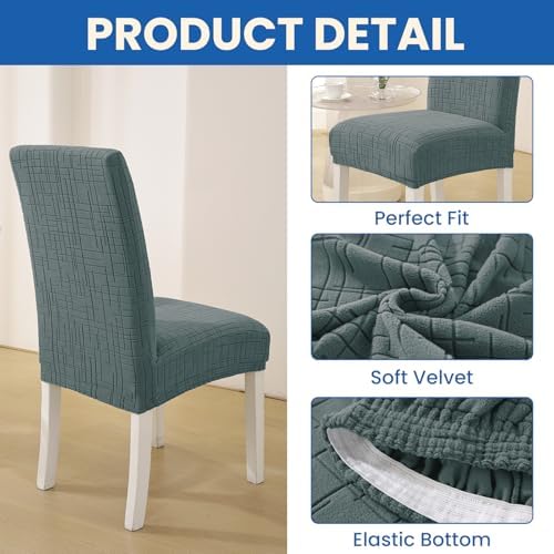 Super Stretch Chair Covers for Dining Chairs Set of 4, Sage Green - Image 5