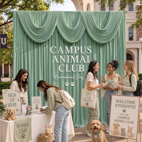 10 ft x 20 ft Sage Green Backdrop Curtains for Parties, Wrinkle Free Sage Green Photography Backdrop Drapes for Wedding Boys Birthday Baby Shower Bridal Shower Party - Image 4
