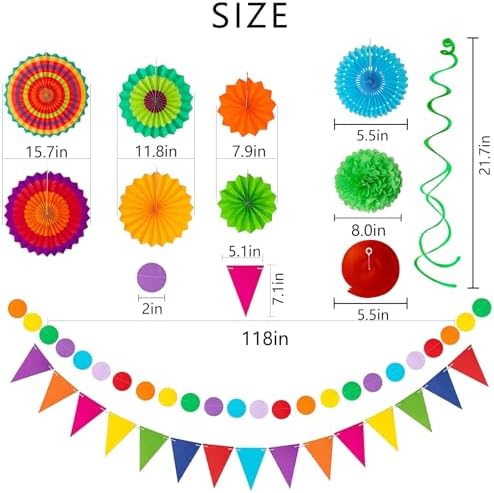 32Pcs Cinco De Mayo Fiesta Mexican Decorations Multi-Color Party Decor - Image 4