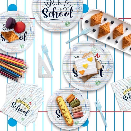 146PCS Back to School Party Supplies Paper Plates and Napkins Serve 36 - Image 6
