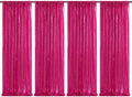 4 Pieces 2FTx8FT Fuchsia Sequin Backdrop Curtain Panels Stage Backdrop Background for Christmas Party Decoration Wedding Party Background Drapes by SoarDream