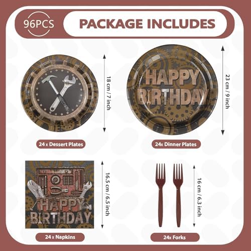96Pcs Mechanic Tools Birthday Party Decorations, Serves 24 - Image 5