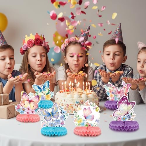 9-Piece Butterfly Table Centerpieces Set Honeycomb Spring Birthday Party Decorations Butterfly Theme Decor for Birthday Baby Shower - Image 3