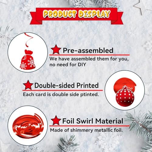 Christmas Hanging Swirls Decorations - Red White Christmas Party Decorations Xmas Peppermint Candy Cane Hanging Ceiling Decor for Home Xmas Winter Holiday Party Decor - Image 7