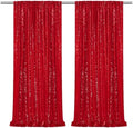 Red Sequin Backdrop Curtains-2 Panels 4FTx8FT Red Backdrop for Valentines Day, Glitter Party Decorations Background Drapes for Wedding Birthday Anniversary Graduation Photo Booth Decor by SoarDream