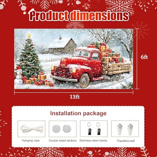 HOMETITUTE Christmas Truck Garage Door Cover Banner 13x6ft Polyester - Image 7