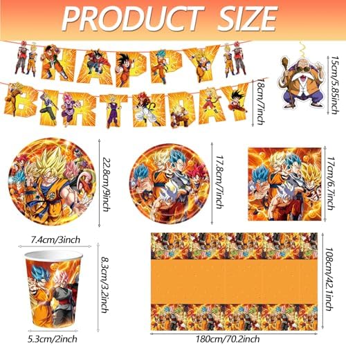88PCS For Dragon Party Supplies: 6 Hanging Swirls, 20 Napkins, 20 Cups, 20 Plates （9 inch）， 20 Plates 7（ inch）, 1 Banner, 1 Tablecloth for Dragon Birthday Party Decorations - Image 2