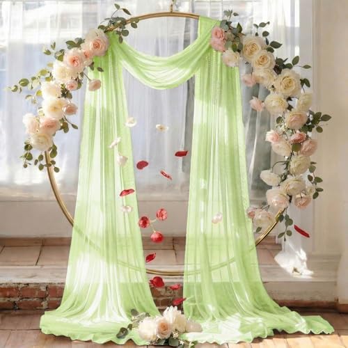 Pack of 1 Wedding Arch Drape Panel Fabric 30" x 20ft - Sage Green - Image 6