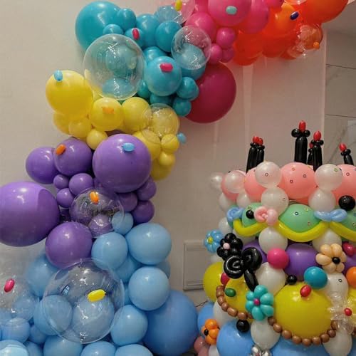 MEBAY Rainbow Balloons Garland Arch Kit, 146Pcs 5 Assorted Color Latex Balloon Different Sizes 18 12 10 5 Inch for Gender Reveal Baby Shower Wedding Birthday Party Decoration - Image 6