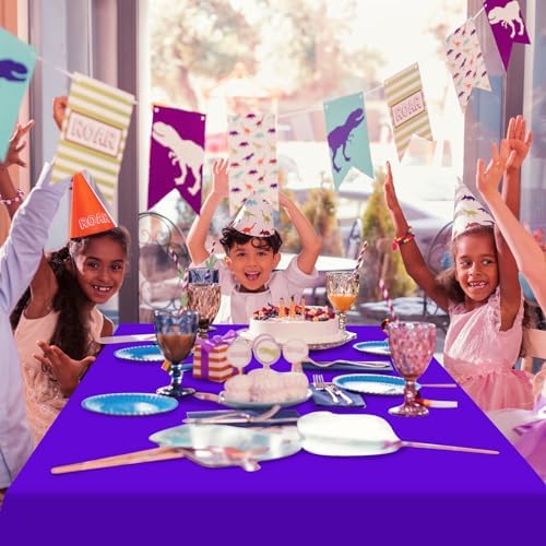16 Pack Purple Plastic Tablecloth for Rectangle Tables, Premium Decorative Purple Disposable Table Cloths for Parties, Rectangle Party Table Cover for Birthday Anniversary Graduation, 54x108 Inch - Image 7