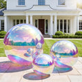 3PCS Inflatable Mirror Ball Set,Reusable Mirror Ball Large Event Decoration PVC Ball with Electric Pump for Party,Concerts,Stage,Wedding Decorations(Iridescent, 3pcs:19.7In+31.5In+47.2In+Pump) by FloatPartyEnjoy