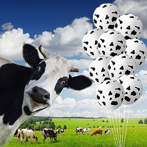 Cow Print Balloons, 30 Pcs Cute Cow Latex Balloons for Kids Party, Black White Western Cowboy Cowgirl Balloons for Boys Girls Farm Theme First Rodeo Birthday Baby Shower Party Decorations Supplies - Image 6