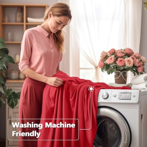 Wish Care 6 Pack Red Stretch Spandex Table Clothes for 4 Foot Rectangle Tables, 4FT Wrinkle Free Fitted Tablecloths Ruffles Design Table Cover for Party, Banquet, Wedding and Events - Image 6