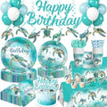 Xynic 205Pcs Turtle Birthday Decorations Tableware Set, 25 Serves by Unknown