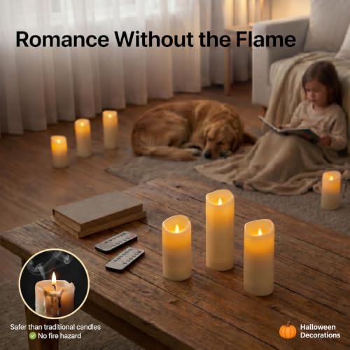 Enido Set of 24 Outdoor LED Candles, Battery Operated Flickering Waterproof Candles with 4 Remote (D2.2'' x H4''5''6'') for Halloween,Wedding,Christmas Decor(White) - Image 6