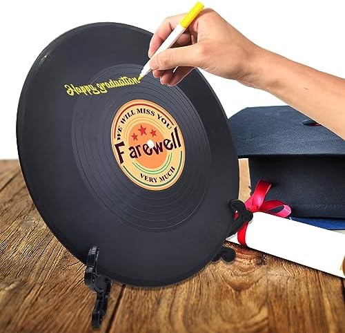 Farewell Guest Book Alternative Signature Vinyl Record Congrats, Retirement Party Vinyl Record Guest Book Supplies Decorations Going Away Gifts for Men Women, We Will Miss You Farewell Party（Orange） - Image 5