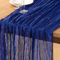 DeZerlor Royal Blue Cheesecloth Table Runners 4 Pack Summer Boho Runners by DeZerlor