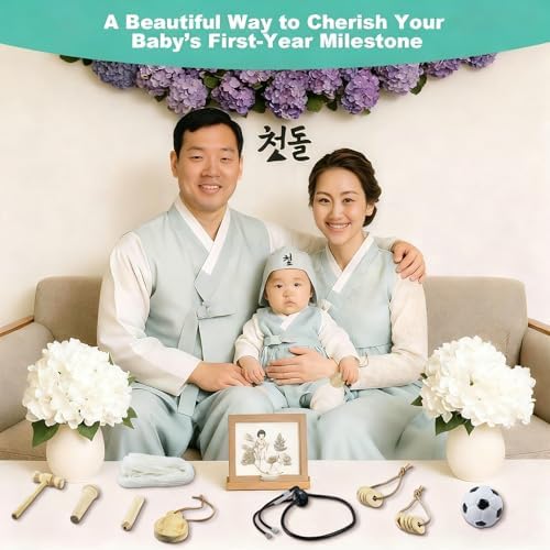 Korean Doljabi First Birthday Kit – Doljabi Set 돌잡이 Zhuazhou,Traditional Doljanchi Ceremony Set with Fortune Items for 1-Year-Old Celebration - Image 5