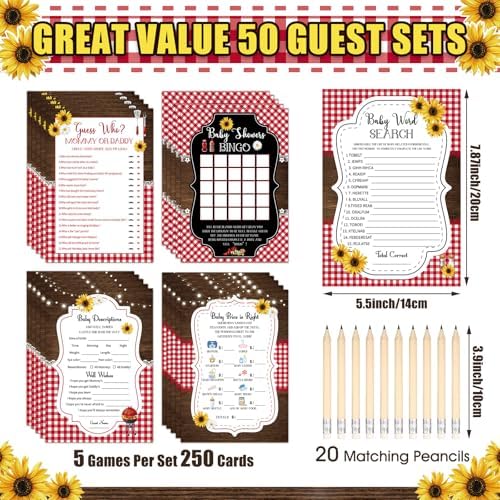 Patelai 321 Pcs Baby Shower Games Supplies, Bbq - Image 3
