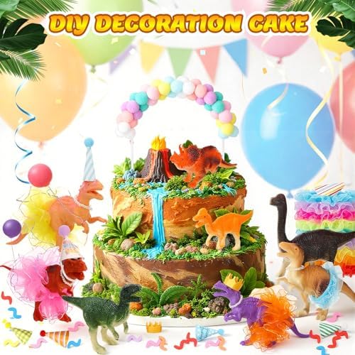 Novabright 76 Pcs Dinosaur Party Animal Cake Toppers Party Decorations - Image 4