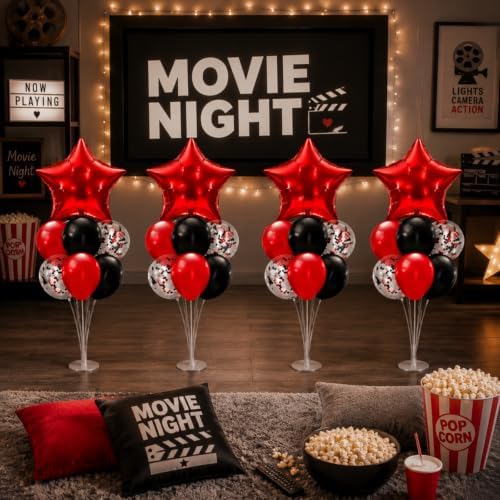Lunmon 4 Set Red Black Balloon Centerpiece Stand Kit for Table Party - Image 6