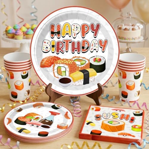 Xynic 215PCS Sushi Birthday Decorations, Sushi Party Set Serves 25 - Image 5