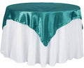 Balsa Circle 10 pcs 72x72 inch Turquoise Square Tablecloth Satin Fabric Overlays Linens | Table Cloths Cover for Wedding Party Banquet Reception Events Decoration Kitchen Dining Events Kitchen Dining by BalsaCircle