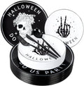 EjonirInjonir 150pcs Spooky Halloween Plates for Adult Party Black Plastic by Ejonirinjonir