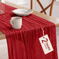 Pureegg 2 Pack Cheesecloth Table Runner 120 Inch Red by Pureegg