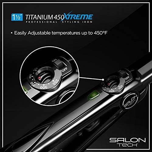SALON TECH Titanium Xtreme Flat Iron 1.5 Inch - Titanium 450 Styling Iron Perfect For Heat Activated Treatments & Professional Straightening Results - Image 4