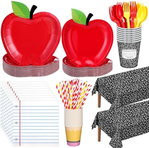 Vesici 452 Pcs Back to School Party Decorations Disposable Tableware Set by Vesici