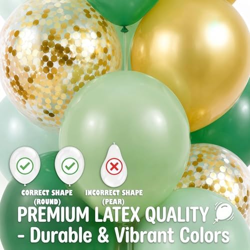 Hiins 2 Set Sage Green Gold Party Balloon Column Kit For floor Decor - Image 4