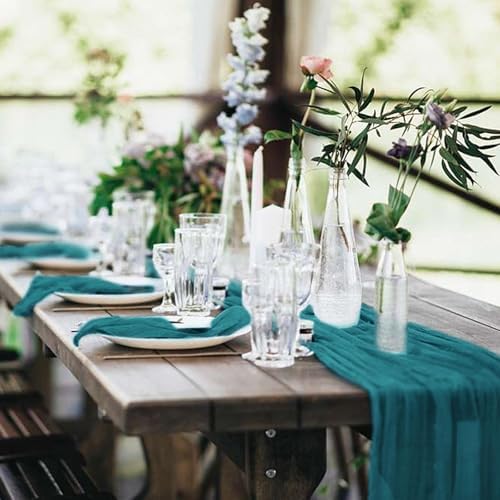 20 Pack Cheesecloth Table Runner 20 x 120 Inch, Teal - Image 6