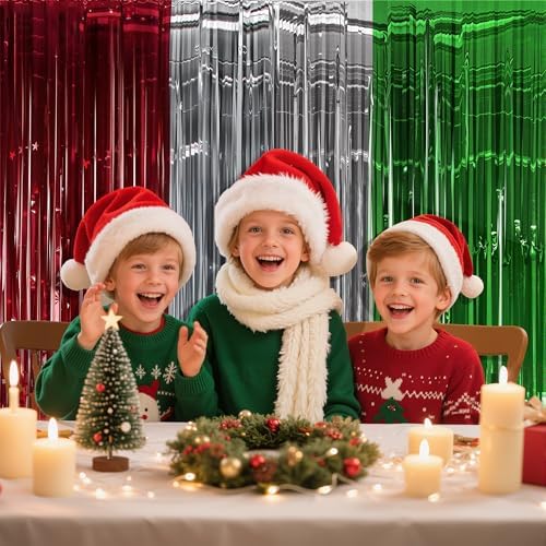 OHOME Christmas Party Decorations - Christmas Decorations | Red Green Silver Backdrop Banner for Wall Door | Xmas Birthday Party Favors Supplies Indoor Outdoor - Navidad Photo Booth Props for Home - Image 6