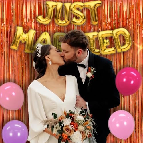 5 Pack 3.28ft x 6.56ft Orange Metallic Tinsel Foil Fringe Curtains, Photo Booth Backdrop Party Decorations for Birthday Wedding Baby Shower Graduation Bachelorette New Years - Image 4