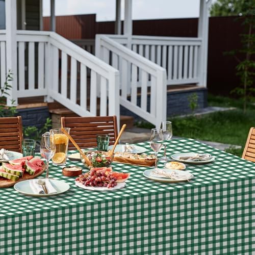 12Pack Dark Green Plastic Checkered Tablecloth, Premium Decorative Disposable Green Gingham Plaid Table Cloths for Parties, Rectangle Party Table Cover for Picnic Farm Birthday Wedding, 54x108 Inch - Image 6