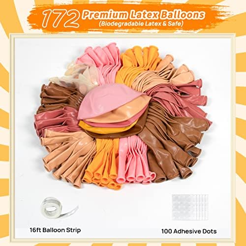 Boho Daisy Balloon Garland Arch Kit,JOGAMS 172Pcs Groovy Balloon Arch Kit with Daisy Flower Rose Gold Confetti Balloons for Boho Daisy Theme Birthday Baby Shower Wedding Groovy Party Decorations - Image 2