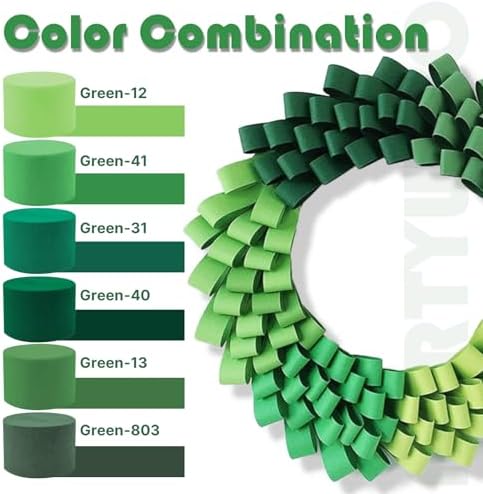 PartyWoo Lime Crepe Paper Streamers 4pcs 328 FT Green Streamers - Image 3