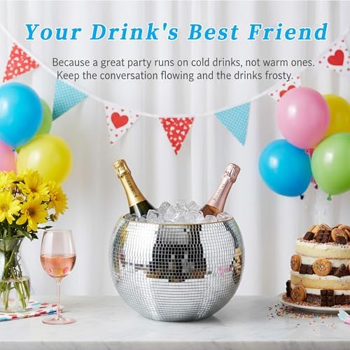 9.8 Inch Disco Ball Ice Bucket, Wine Beer Champagne Cooler - Image 4