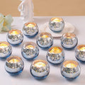 LETINE 36pcs Blue Votive Candle Holders - Elegant Mercury Glass Tea Light Candle Holder Set for Weddings, Holiday Season Decorations,Christmas Table Centerpieces by LETINE
