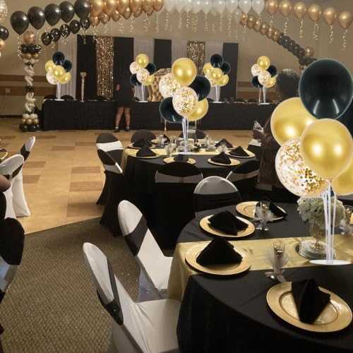 TONIFUL 4 Set Black Metallic Yellow Balloon Stand Centerpieces for Table - Image 6