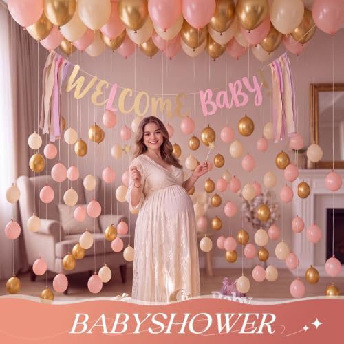 Thenshop Pink and Gold 220 Pcs Balloons with String Party Decorations - Image 5
