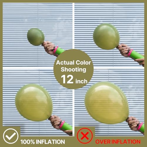 PartyWoo Sage Green Balloons 50pcs Olive Eucalyptus Green Color - Image 4