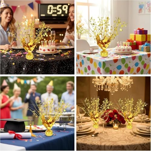 2 Pack Metallic Foil Spray Centerpiece Stars for Wedding, Birthday, Anniversary, Christmas Table Decor, Holiday Festival Baby Shower Graduation Mantle Party Decorations (Gold) - Image 6