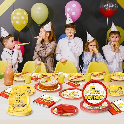 96PCS Cartoon Lighting Bolts Birthday Decorations Serve 24 Guest - Image 5