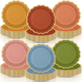 96 Pcs Colorful Paper Plates 9 Inch Floral Party Plates by Tiangrid