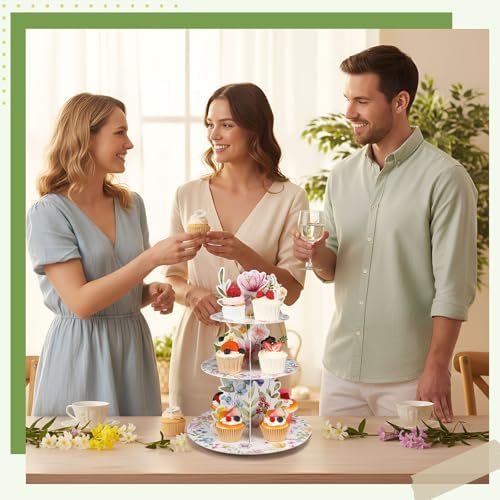 3 Tier Wildflower Party Decor Baby in Bloom Baby Shower Cake Stand - Image 5