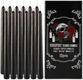 12 Pack 10 Inch Black Taper Candles, Vampire Blood Drip Halloween by ECLHTLNY