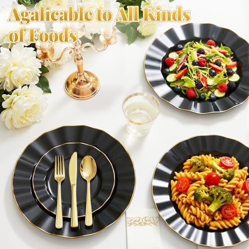 Glowserve 175 Piece Disposable Plastic Plates Dinnerware Set for 25 Guests - Image 2